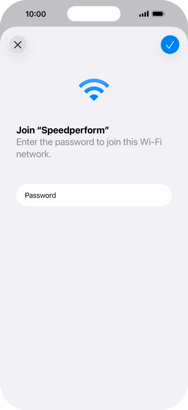 Press the confirm icon.