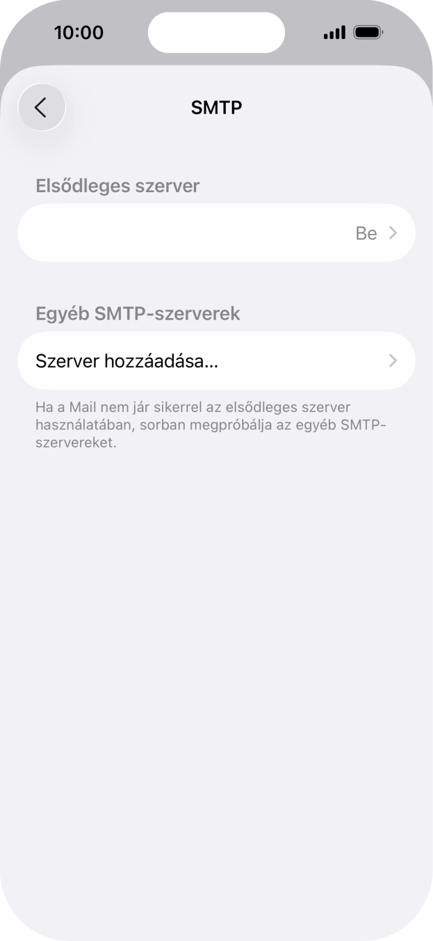 Kattints az „Elsődleges szerver” alatti mezőre.