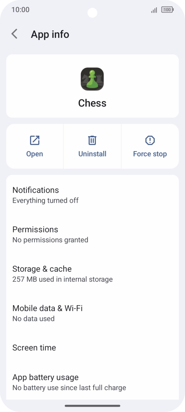 Press Storage & cache.