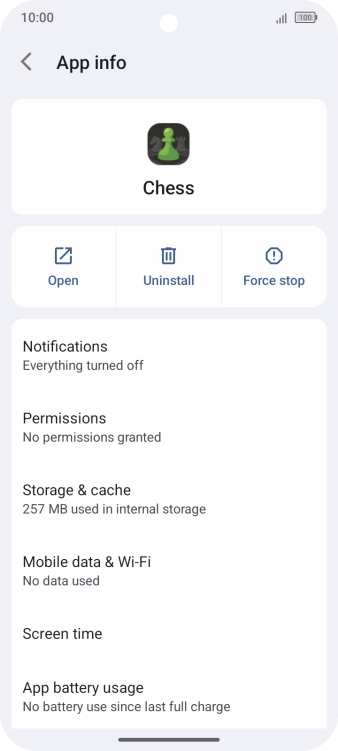 Press Storage & cache.