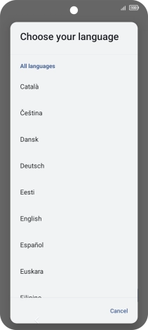 Press the required language.