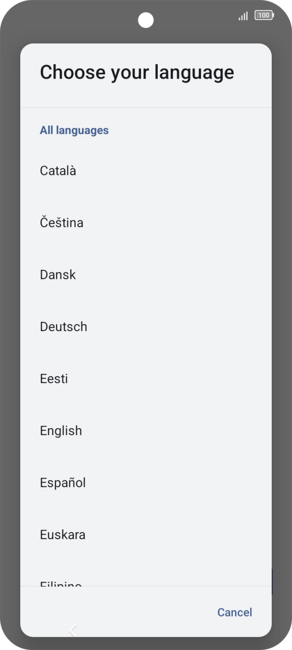 Press the required language. Press the required language.