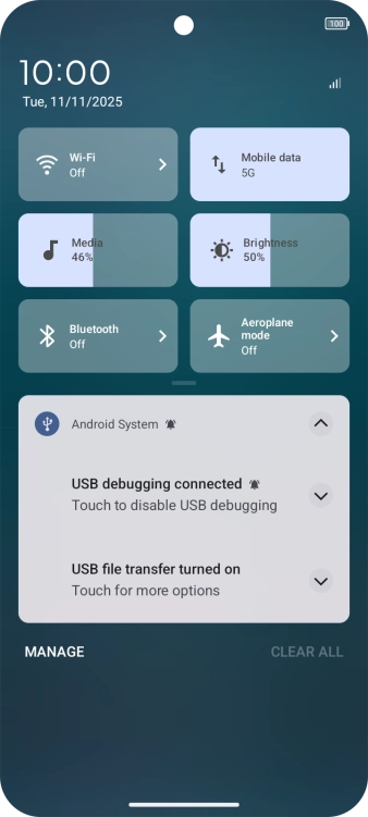 Press Touch for more options.