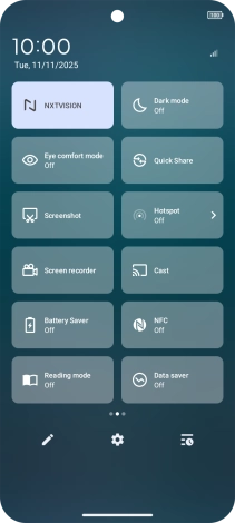 Press the low power mode icon to turn on the function.