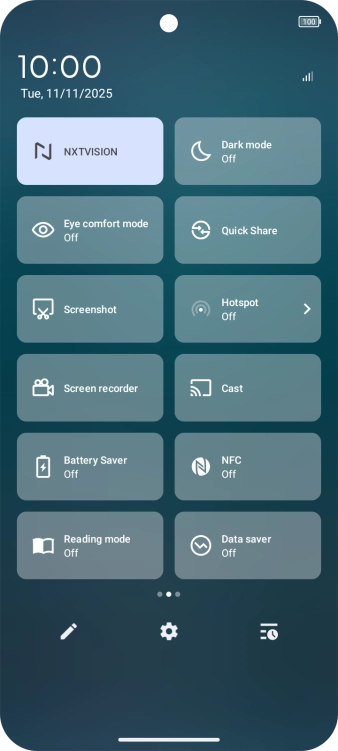Press the low power mode icon to turn on the function.