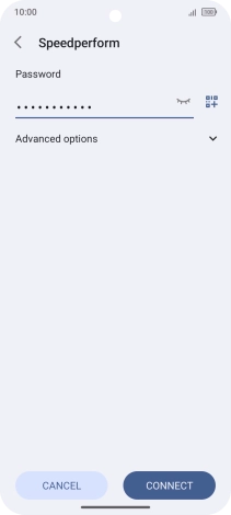 Key in the password for the Wi-Fi network and press CONNECT.