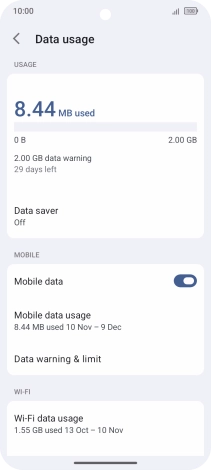 The total data usage is displayed.