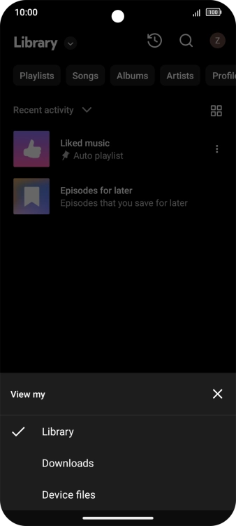 Press the required category and go to the required audio file.