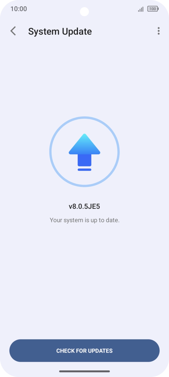 Press CHECK FOR UPDATES. If a new software version is available, it's displayed. Follow the instructions on the screen to update the phone software.
