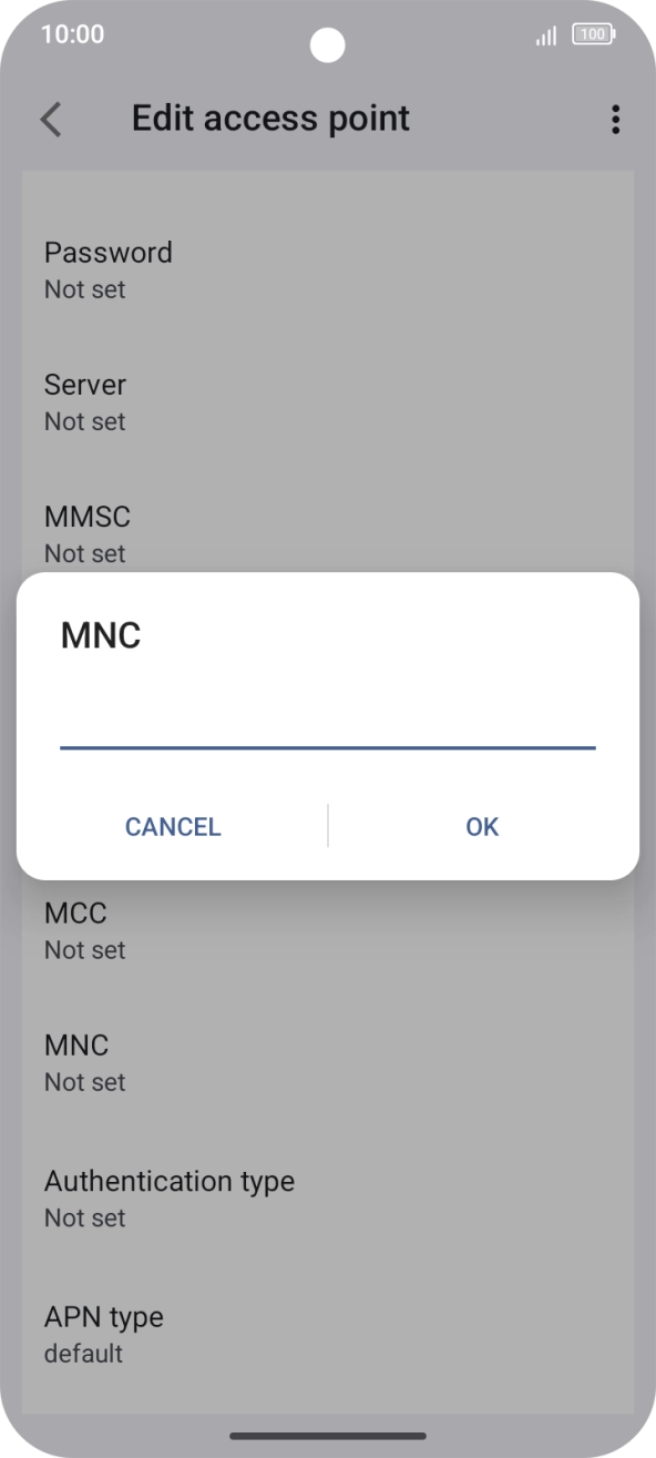 Key in 01 and press OK.