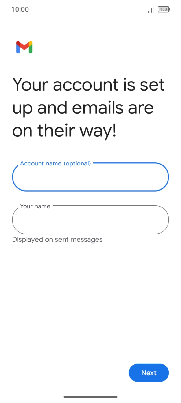Press Your name and key in the required sender name.