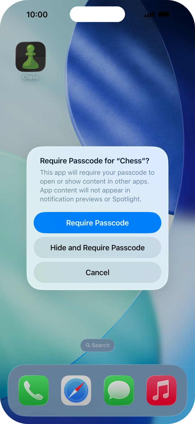 Press Require Passcode.