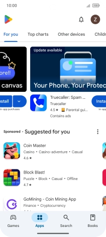 Press the profile icon.
