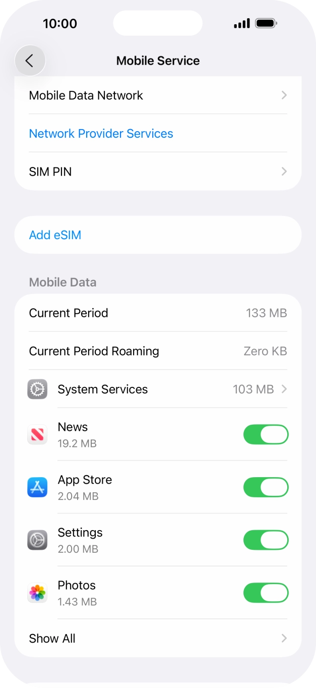 The total data usage is displayed next to Current Period.