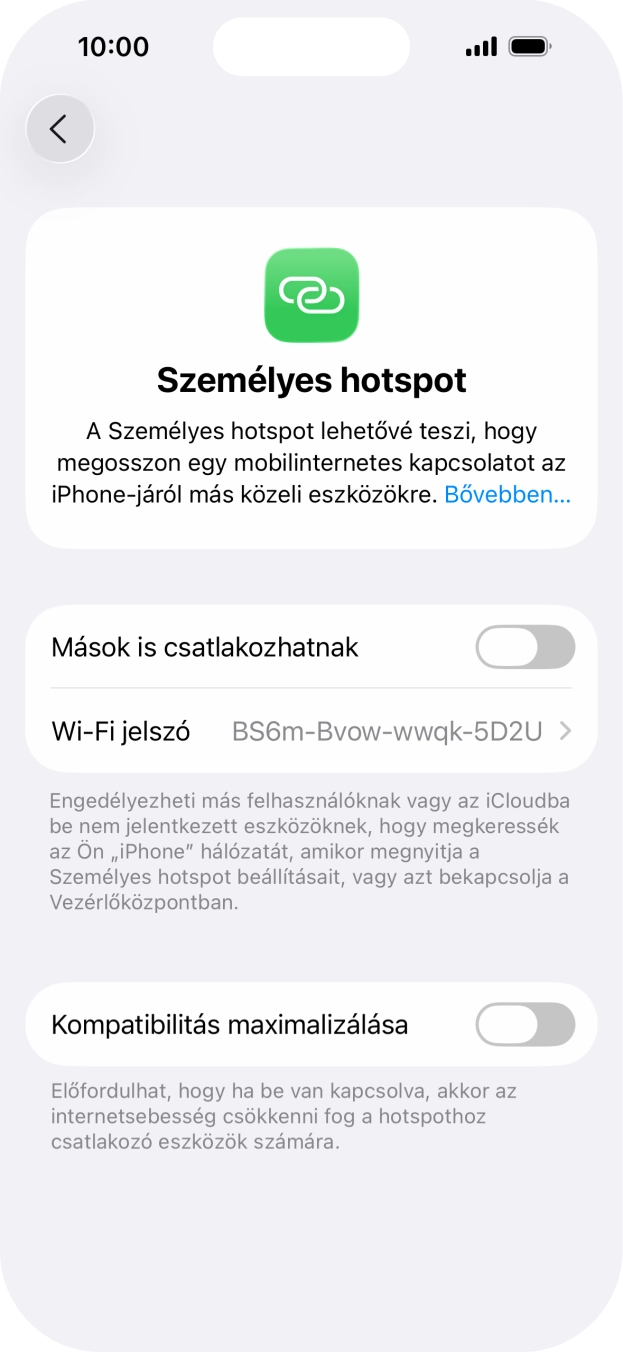 Kattints a Wi-Fi jelszó mezőre, és írd be a kívánt jelszót.