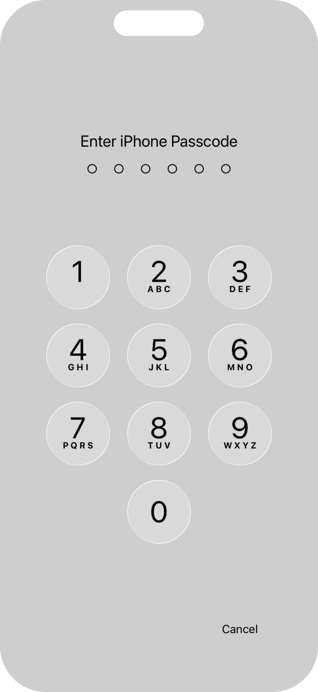 Use the lock code you created. The app is now locked.