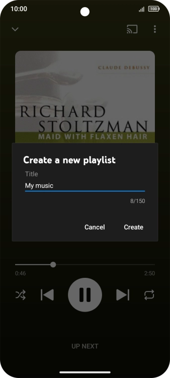 Key in a name for the playlist and press Create.