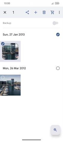 Press the required pictures or videos to add them.