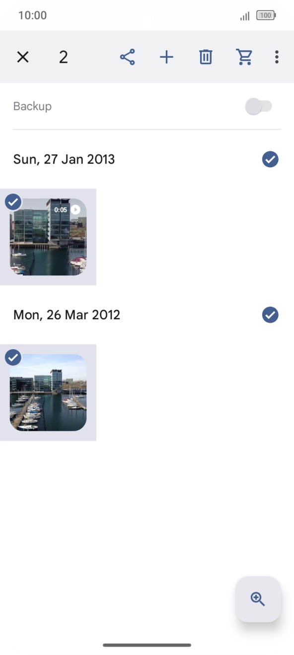 Press the share icon.