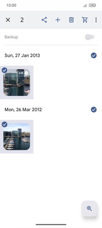Press the share icon.