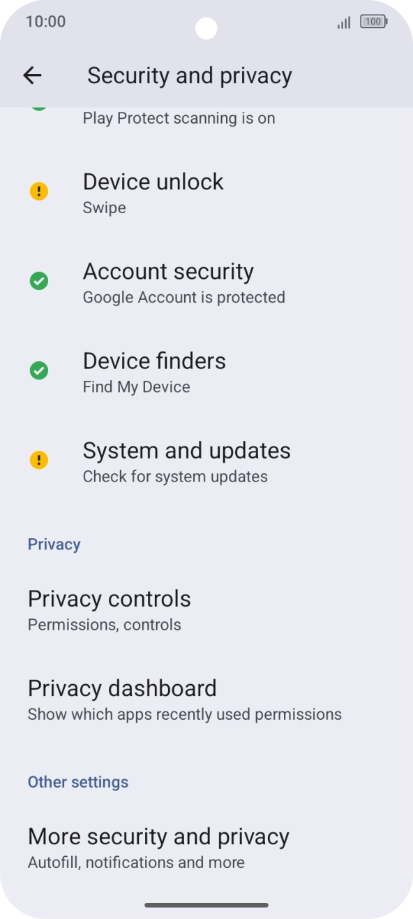 Press Device unlock.