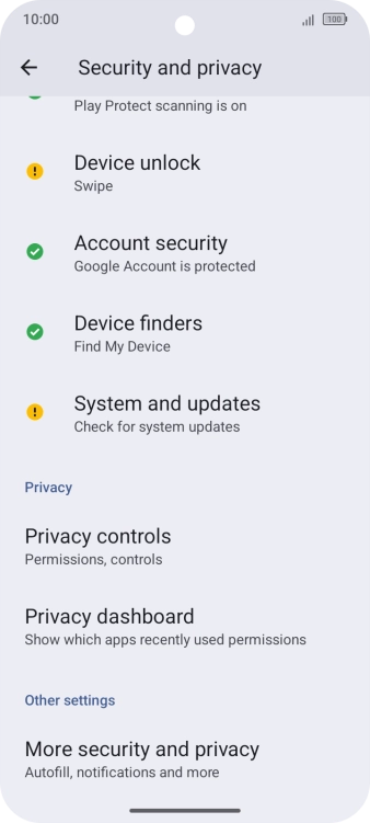 Press Device unlock.