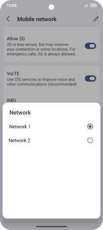 Press the required network.