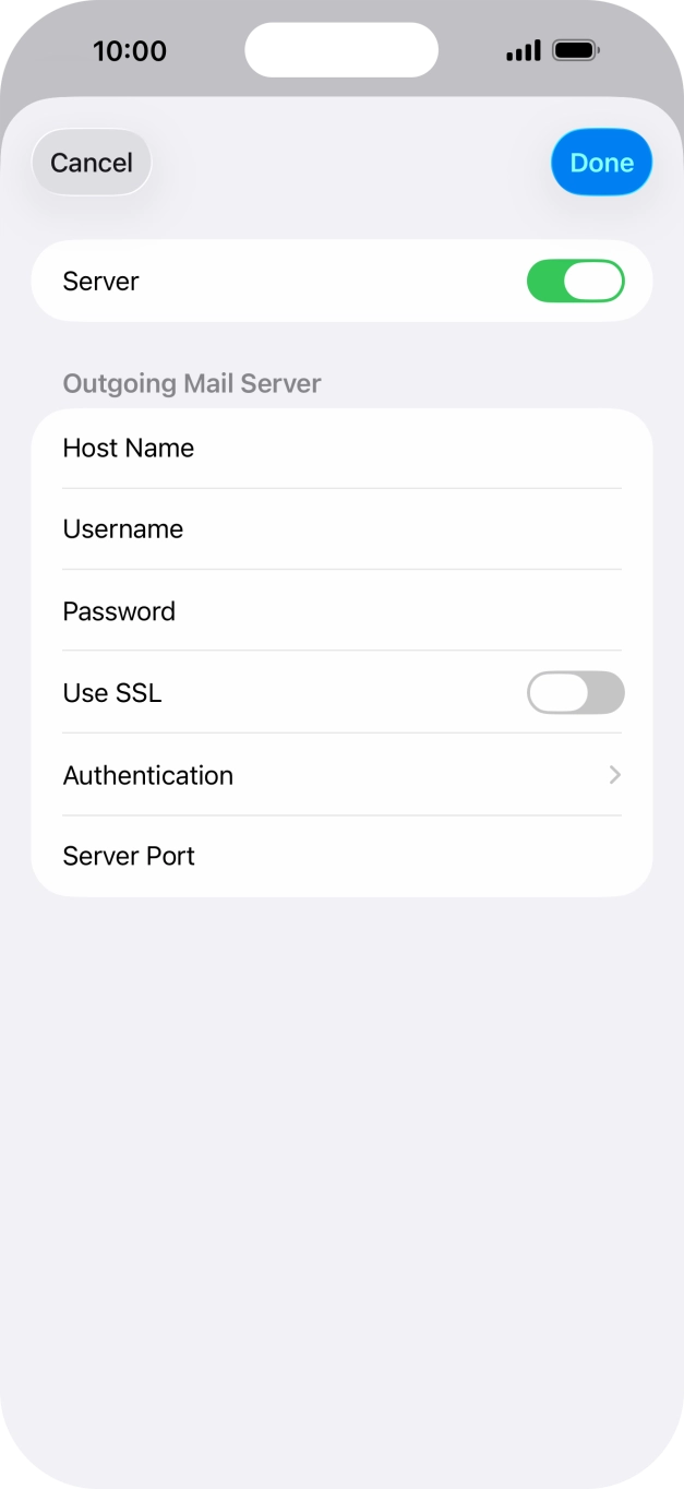 Press the indicator next to 'Use SSL' to turn on the function.
