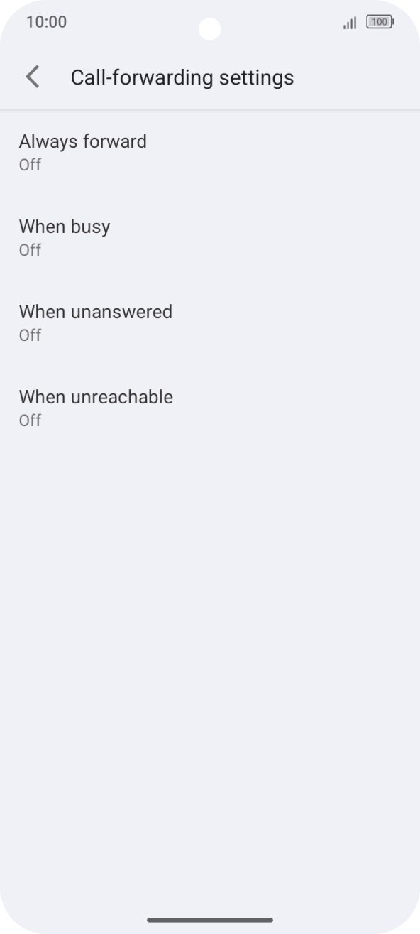 Press the required divert type.