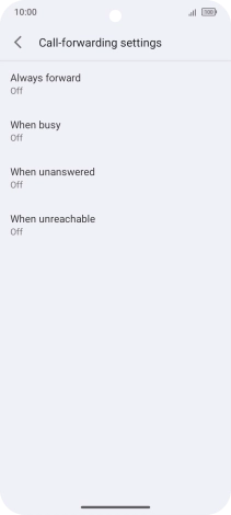 Press the required divert type.