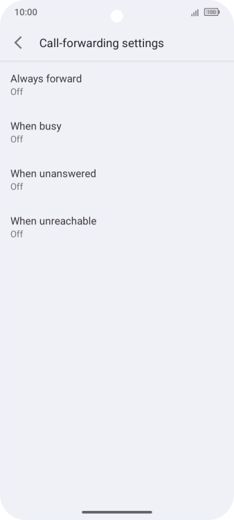 Press the required divert type.
