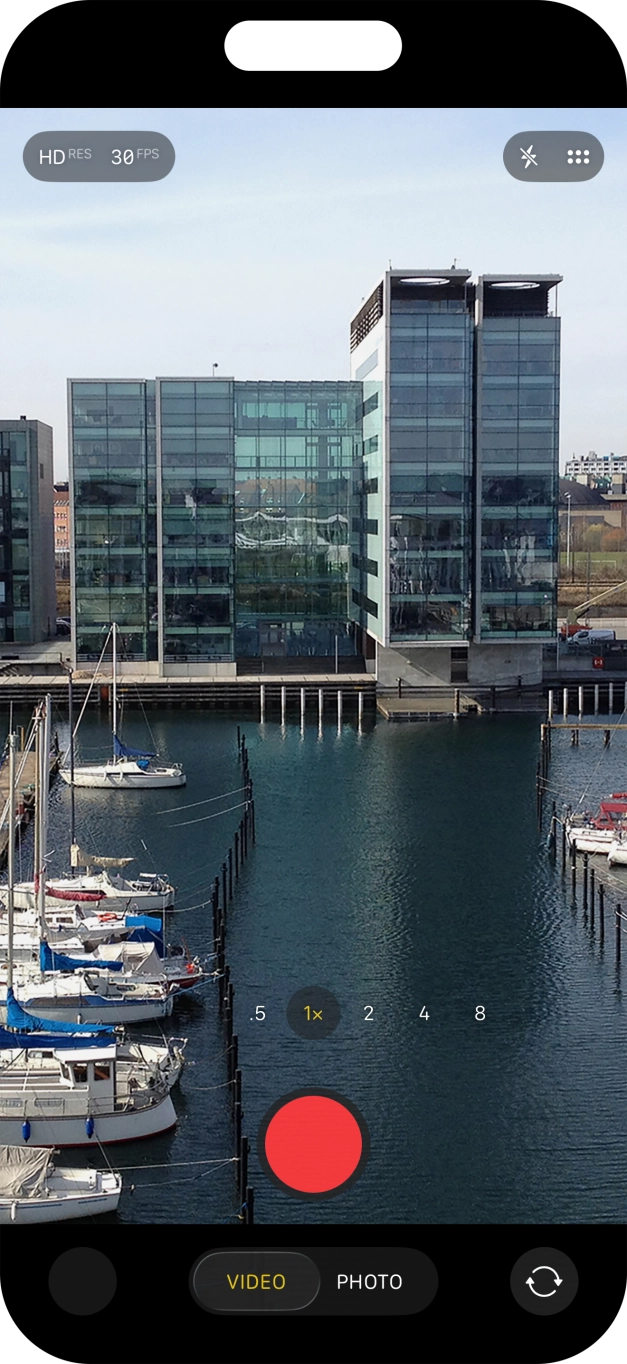 Press the record icon to start recording.