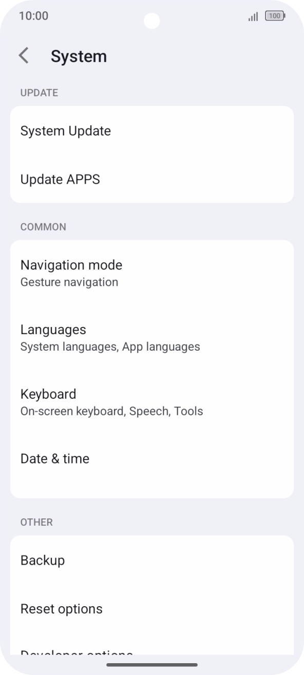 Press Reset options. Press Reset options.