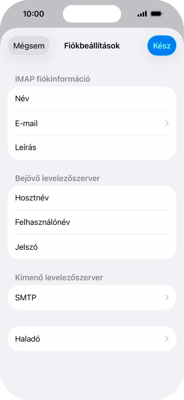 Válaszd az SMTP lehetőséget.