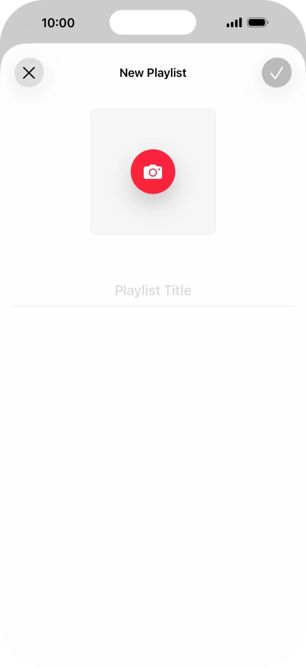 Press the text input field and key in a name for the playlist.