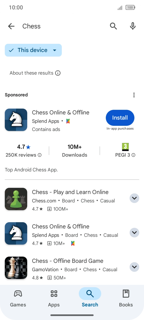 Press the required app.