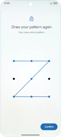 Repeat the selected phone lock code and press Confirm.