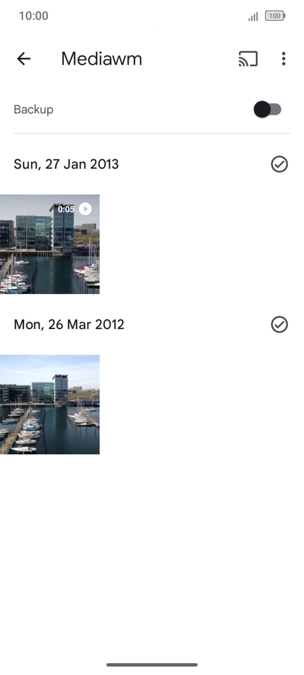 Press and hold any picture or video.