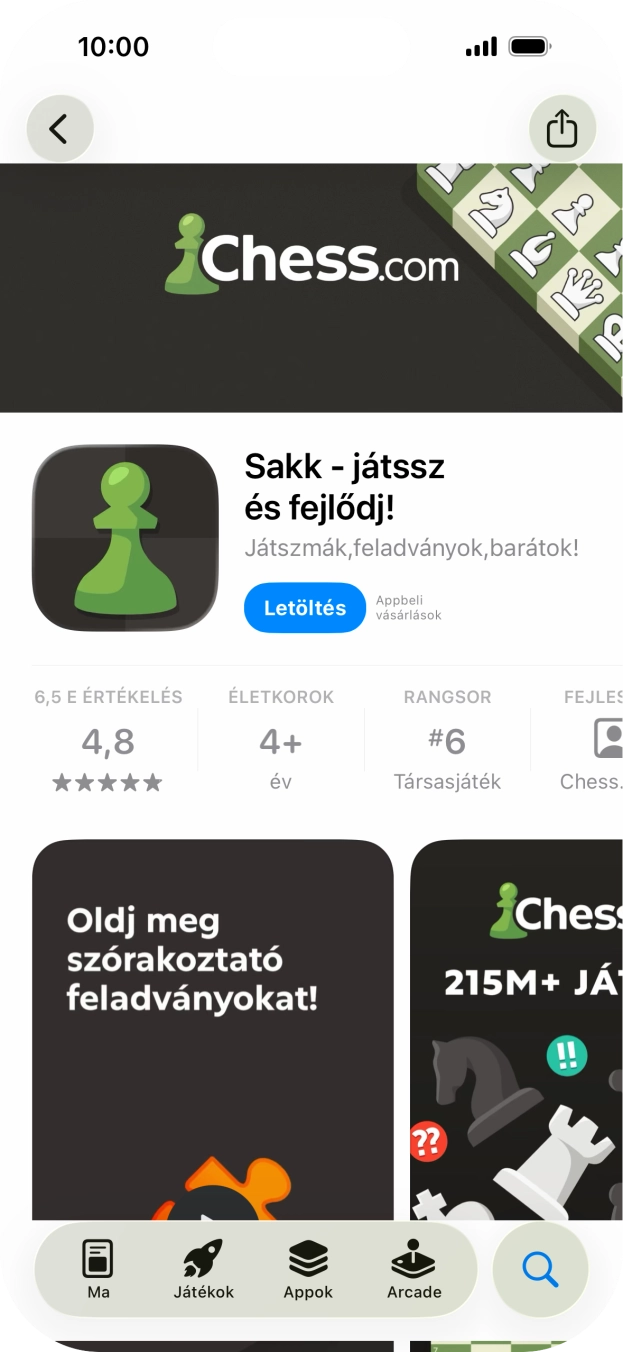 Válaszd a Letöltés lehetőséget, és kövesd a képernyőn megjelenő utasításokat az alkalmazás telepítéséhez.