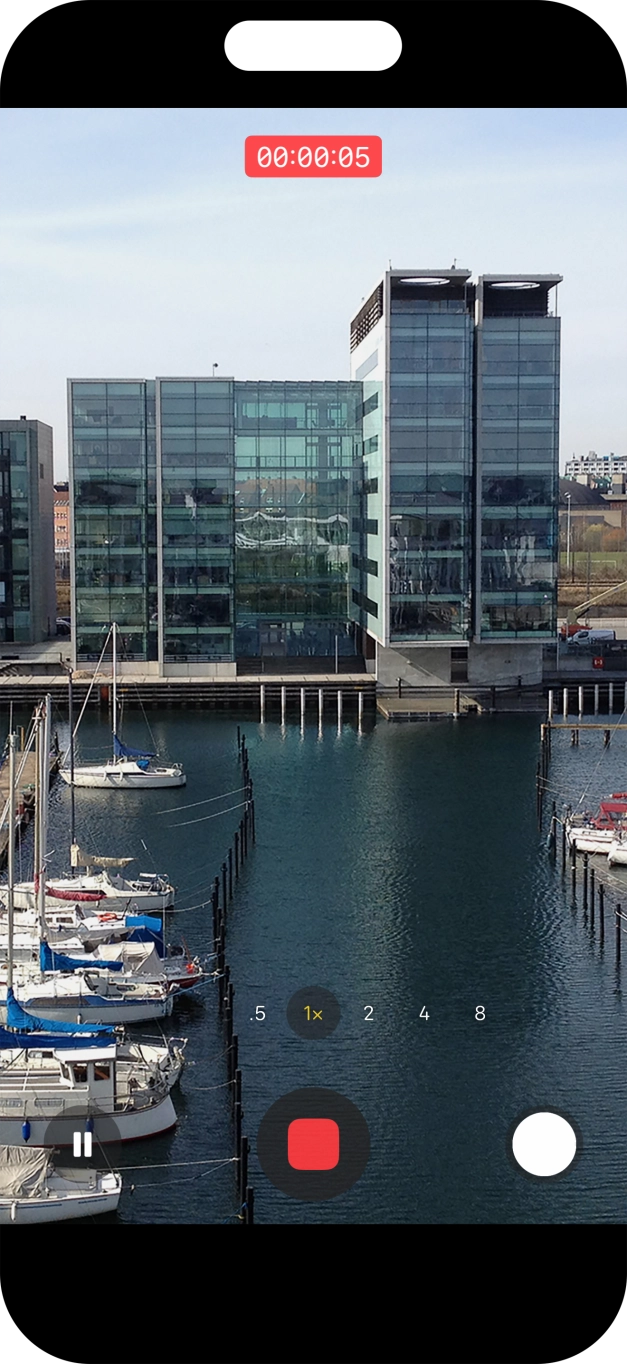 Press the stop icon to stop the recording.