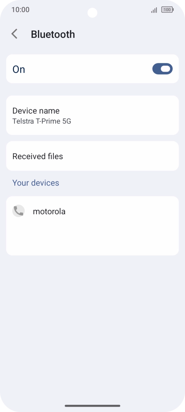 Press the required Bluetooth device and follow the instructions on the screen to pair the device with your phone.