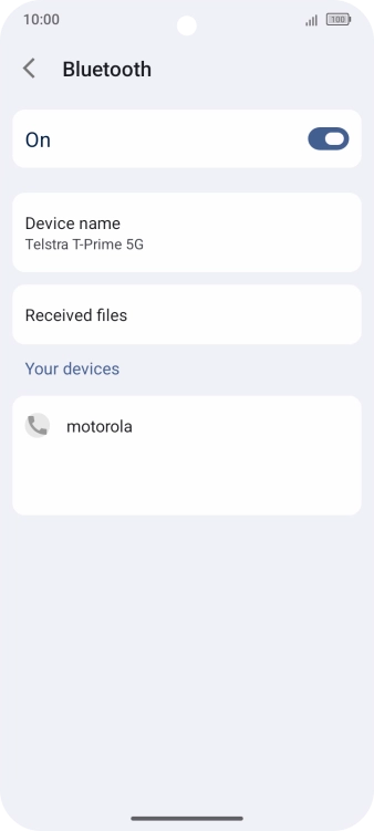 Press the required Bluetooth device and follow the instructions on the screen to pair the device with your phone.