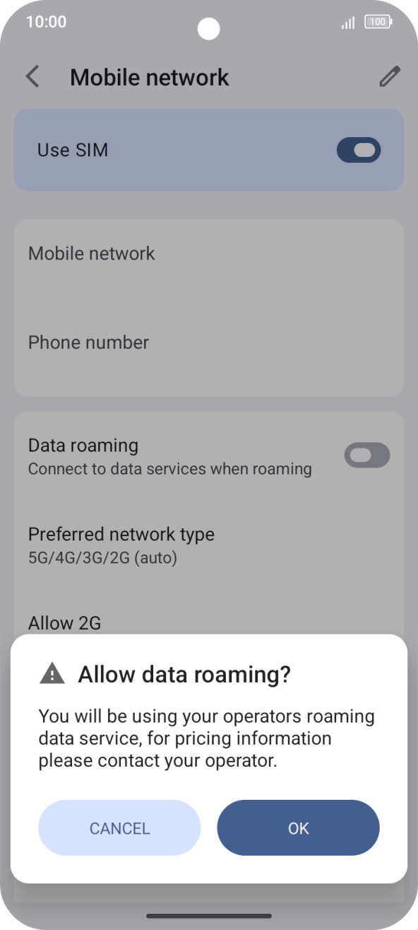If you turn on the function, press OK.