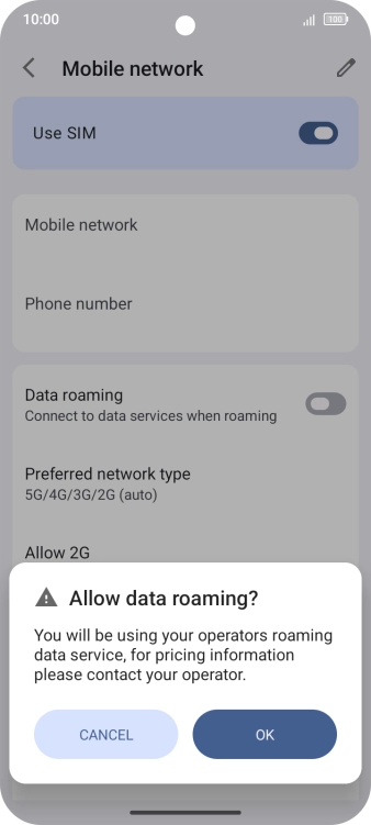 If you turn on the function, press OK.