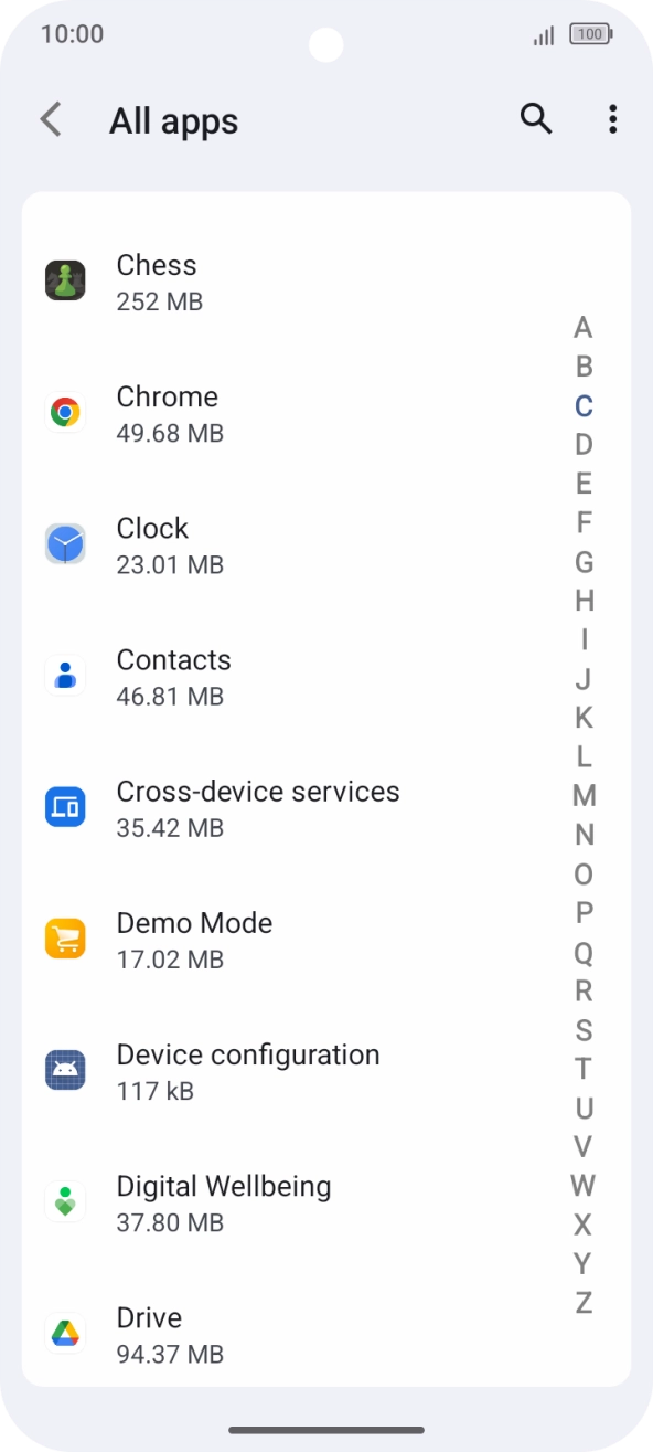 Press the required app.