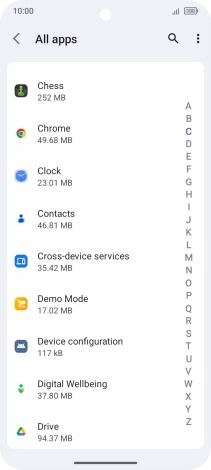 Press the required app.