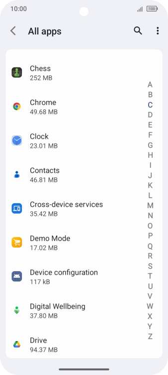 Press the required app.