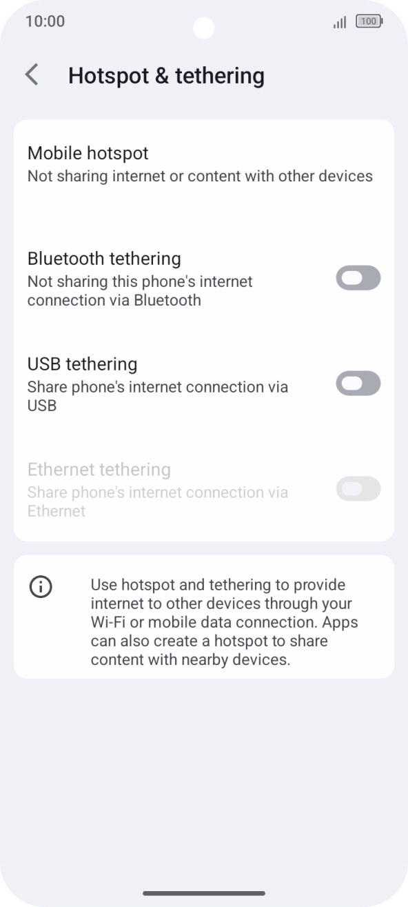 Press Mobile hotspot.