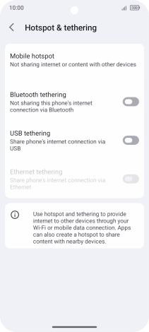 Press Mobile hotspot.