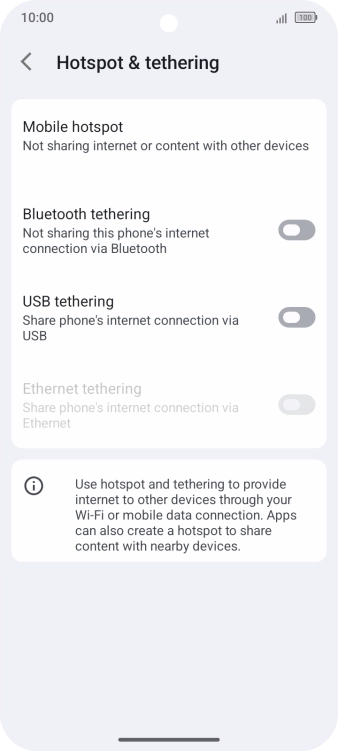 Press Mobile hotspot.